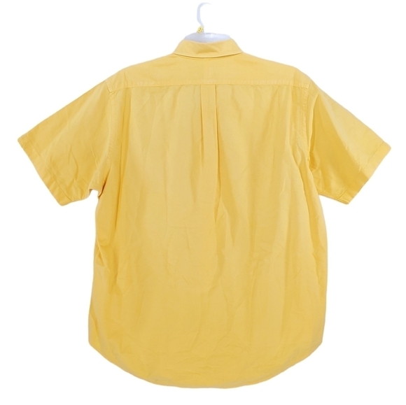 Vtg Y2K Ralph Lauren Jeans RL67 Logo Shirt Yellow Button Men L Gauzy Cotton Pkt - Picture 10 of 10